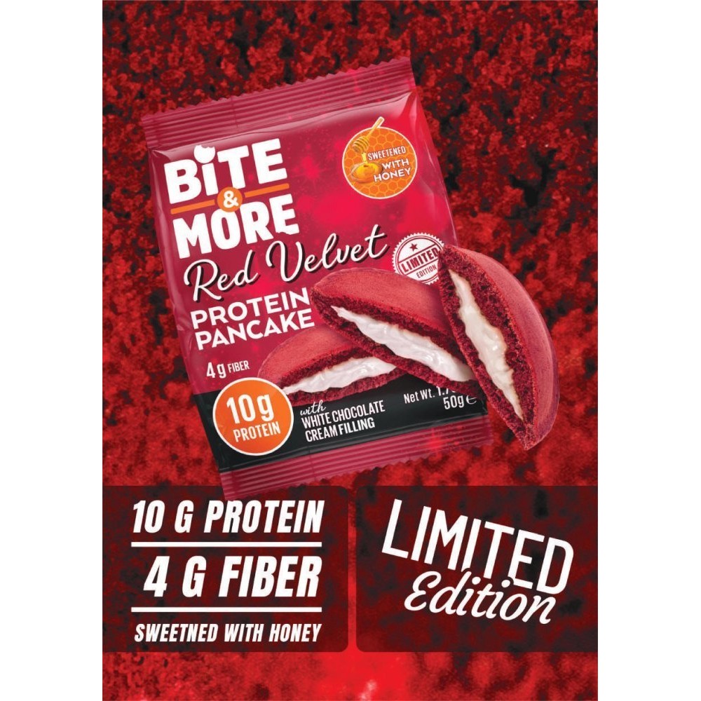 Bite & More Limited Edition Protein Pancake Red Velvet 12 Adet x 50 Gram