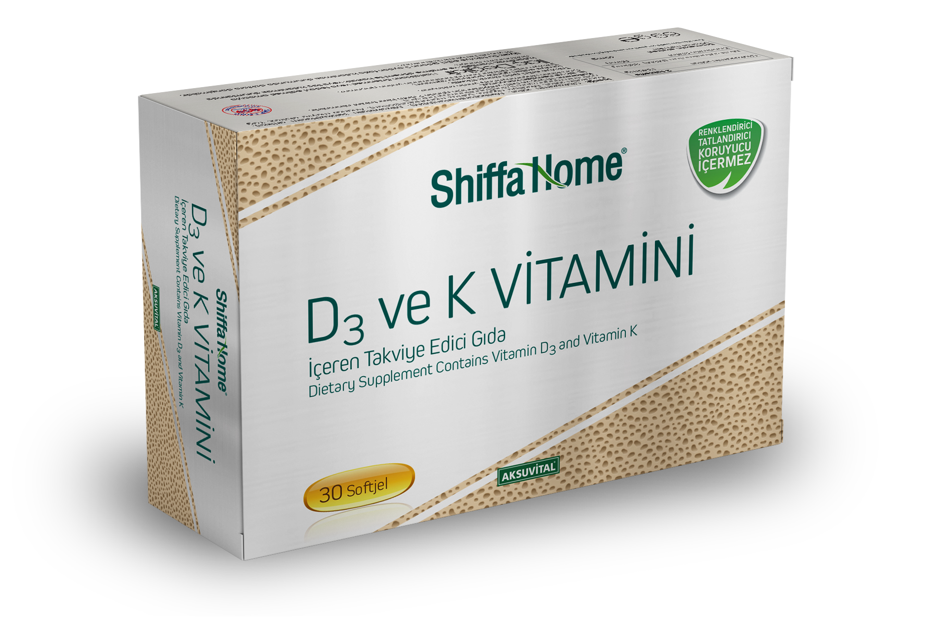 Shiffa Home D3 ve K2 Vitamini 1340 mg Softjel
