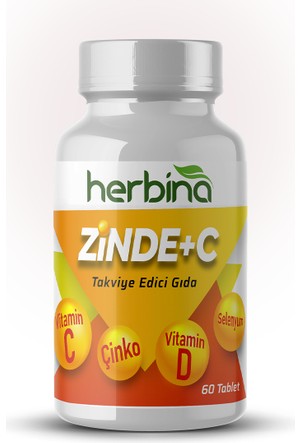 Herbina ZİNDE+C VİTAMİN C,ÇİNKO,VİTAMİN D, SELENYUM 60 TABLET