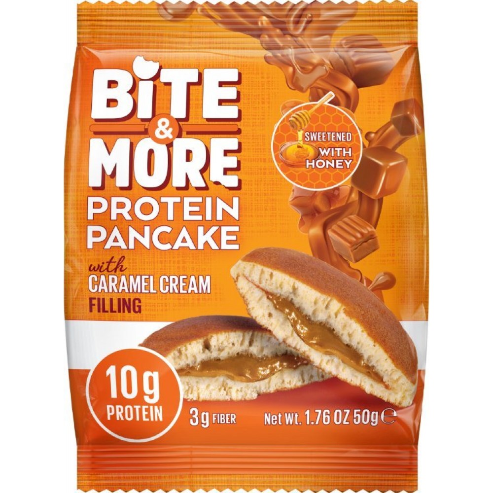 Bite & More Protein Pancake Caramel Cream 12 Adet x 50 Gram