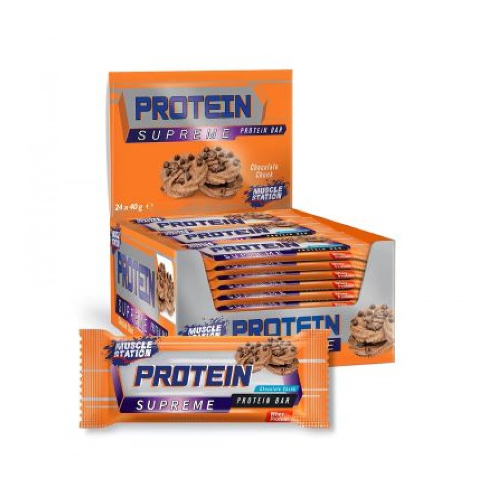 Muscle Station Supreme Protein Bar Chocolate Chunks 40 Gr 24 Adet