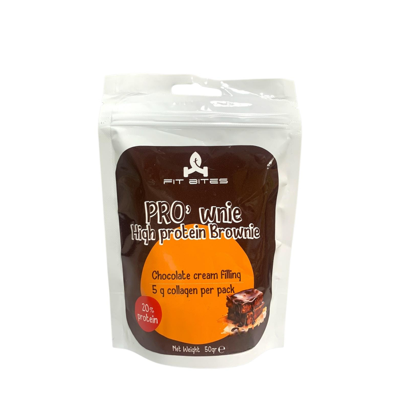 Fit Bites Pro'wnie High Protein Brownie Chocolate Cream 50 gram