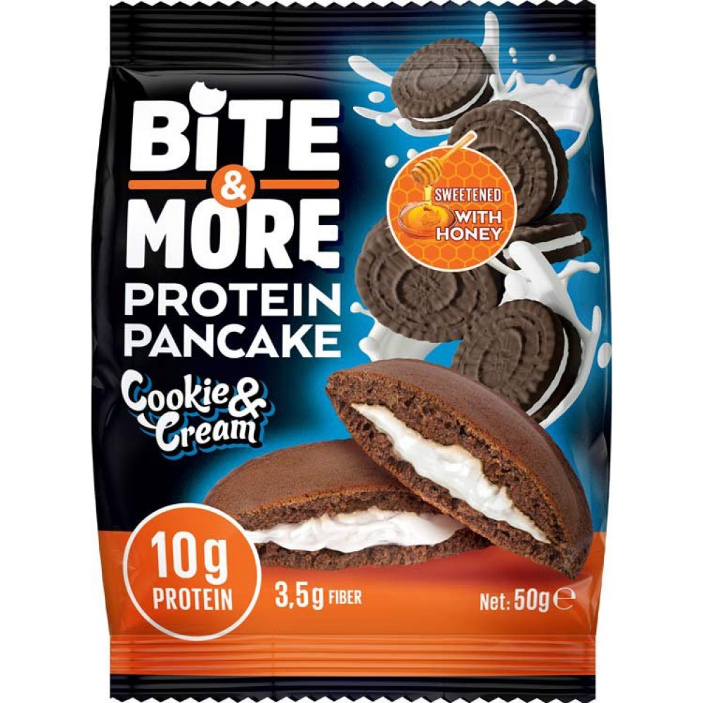 Bite & More Cocoa Protein Pancake Cookie Cream 12 Adet x 50 Gram