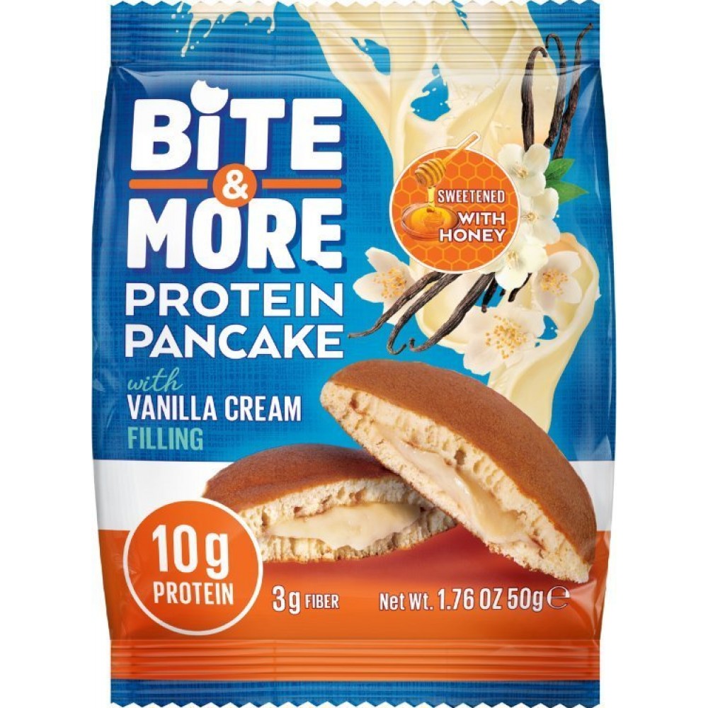 Bite & More Protein Pancake Vanilla Cream 12 Adet x 50 Gram