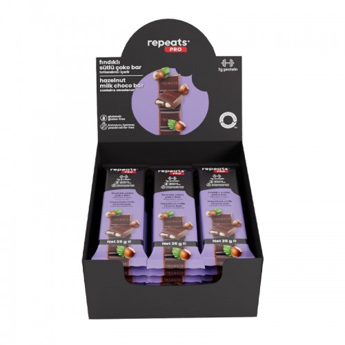 REPEATS PRO FINDIKLI SÜTLÜ ÇOKO BAR 12 X 35 GR