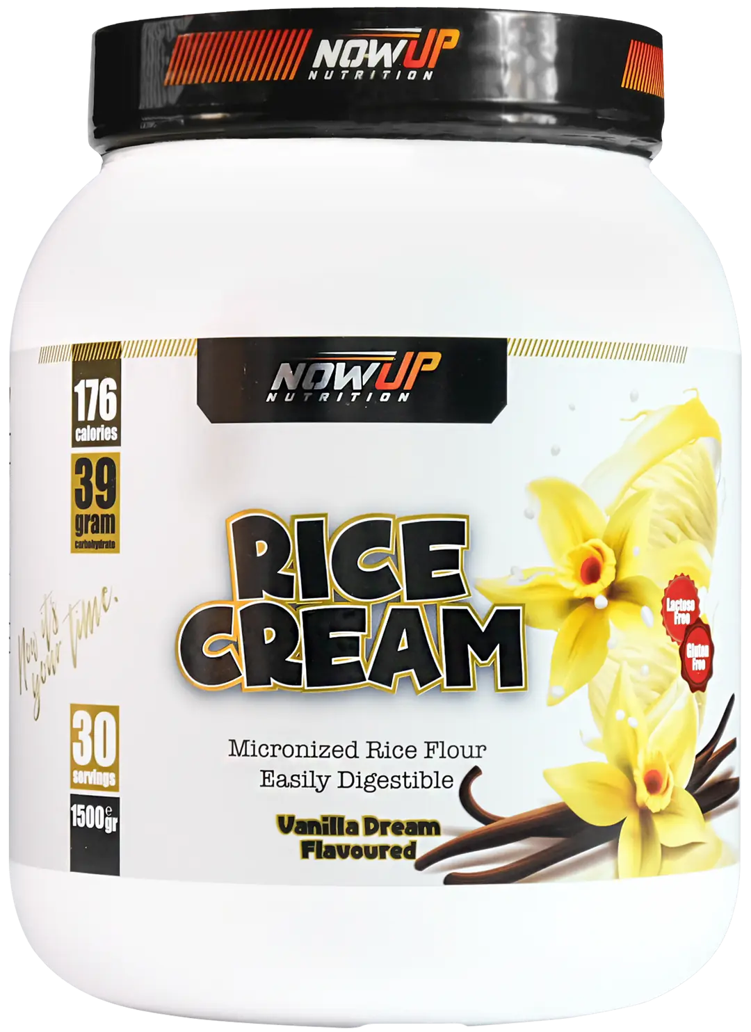 NOWUP NUTRITION Rice Cream - Vanilla Dream: Vanilya Aromalı Pirinç Kreması (1500gr, 30 Porsiyon)