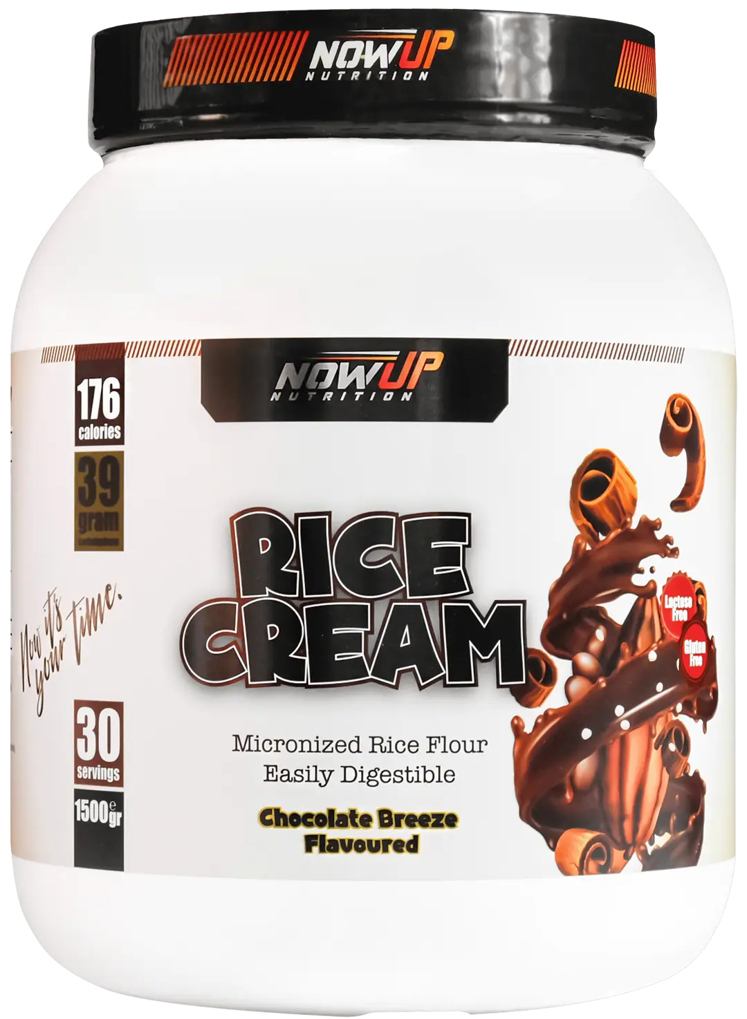 NOWUP NUTRITION Rice Cream - Chocolate Breeze: Çikolata Esintisi Aromalı Pirinç Kreması (1500gr, 30 Porsiyon)