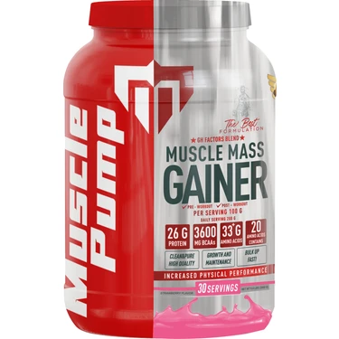 Muscle Pump Muscle Mass Gainer Çilek 3000 Gr