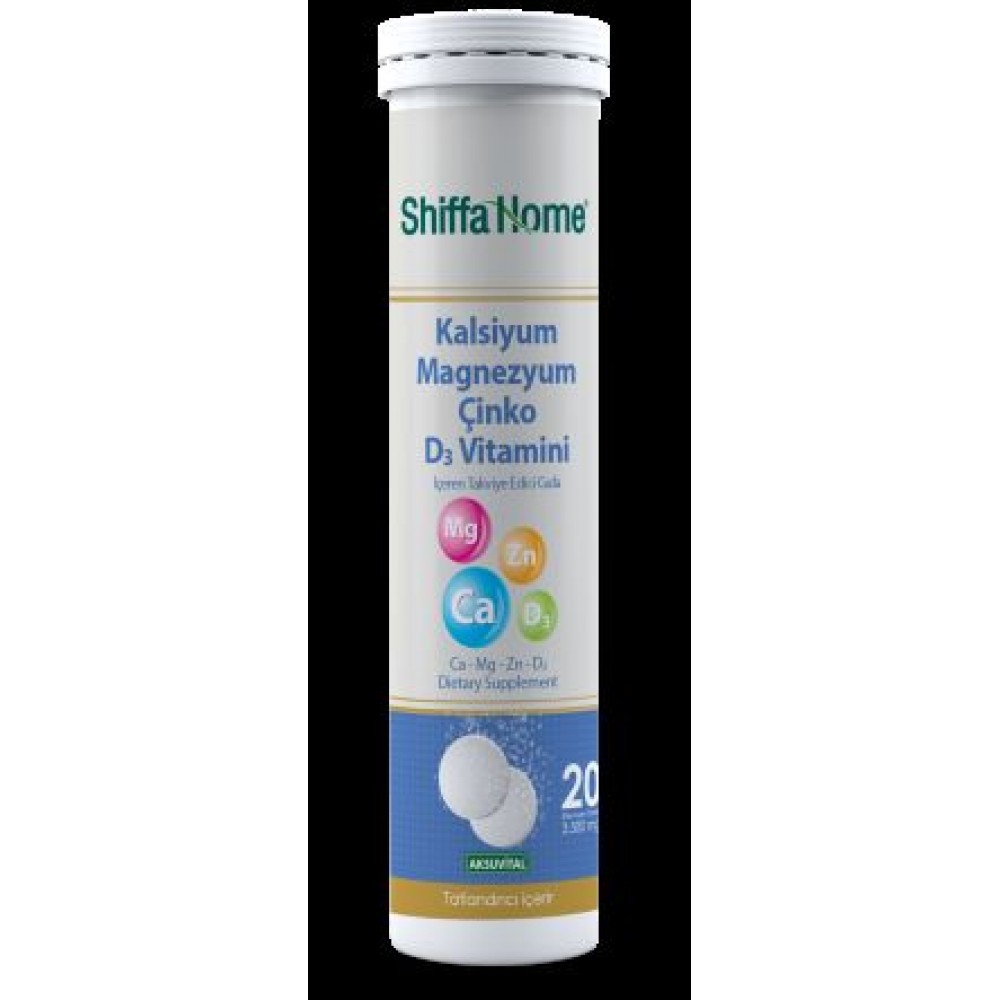 Shiffa Home Kalsiyum Magnezyum Çinko D3 Vitaminli 20 Tablet