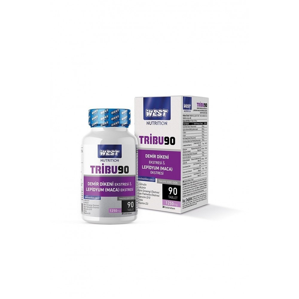West Nutrition Tribu90 ERKEKLERE ÖZEL Tribulus (Demir Dikeni) & Lepidyum (Maca) Ekstresi 90 Tablet